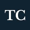 TC logo in white serif font on a dark blue background.