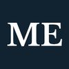 White letters "ME" on a navy background.