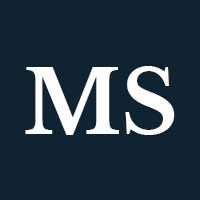 White capital M and S on a navy background.