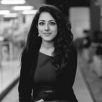 Headshot of Dr. Najat Khan in greyscale.