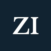 White letters "ZI" on a navy background.