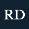 White letters "RD" on a navy background.