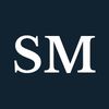 White letters "SM" on a navy background.