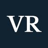 White letters "VR" on a navy background.
