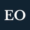 White letters "EO" on a navy background.