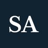 White letters "SA" on a navy background.