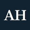 White letters "AH" on a navy background.