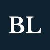 White capital B and L on a navy background.