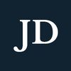 White letters "JD" on a navy background.