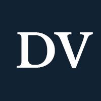 The initials DV against a dark background.