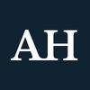 AH logo in white serif letters on dark blue background.