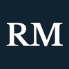 RM logo in white serif letters on dark blue background.