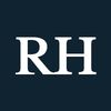 White letters "RH" on a navy background.