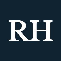 White letters "RH" on a navy background.