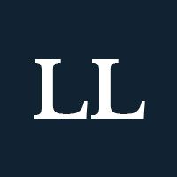 White initials LL on a dark background.