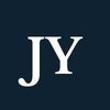 White capital J and Y letters on a navy background.