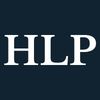 White letters "HLP" on a navy background.