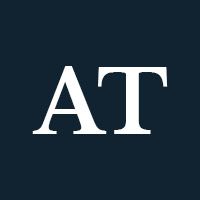 White letters "AT" on a navy background.