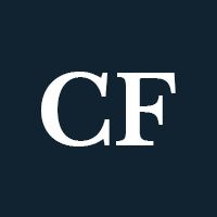 White letters "CF" on a navy background.