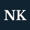 White letters "NK" on a navy background.