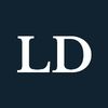 White letters "LD" on a navy background.