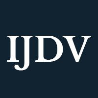 White letters "IJDV" on a navy background.
