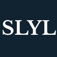 White letters "SLYL" on a navy background.