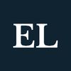 Logo with white “EL” initials on a dark navy blue square background.