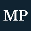 MP logo in white serif letters on dark blue background.
