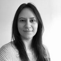 A greyscale headshot of Sarah Whelan