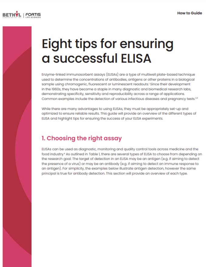 A how-to-guide for Fortis Life Sciences which outlines best practices for a successful ELISA workflow. A how-to-guide for Fortis Life Sciences which outlines best practices for a successful ELISA workflow.
